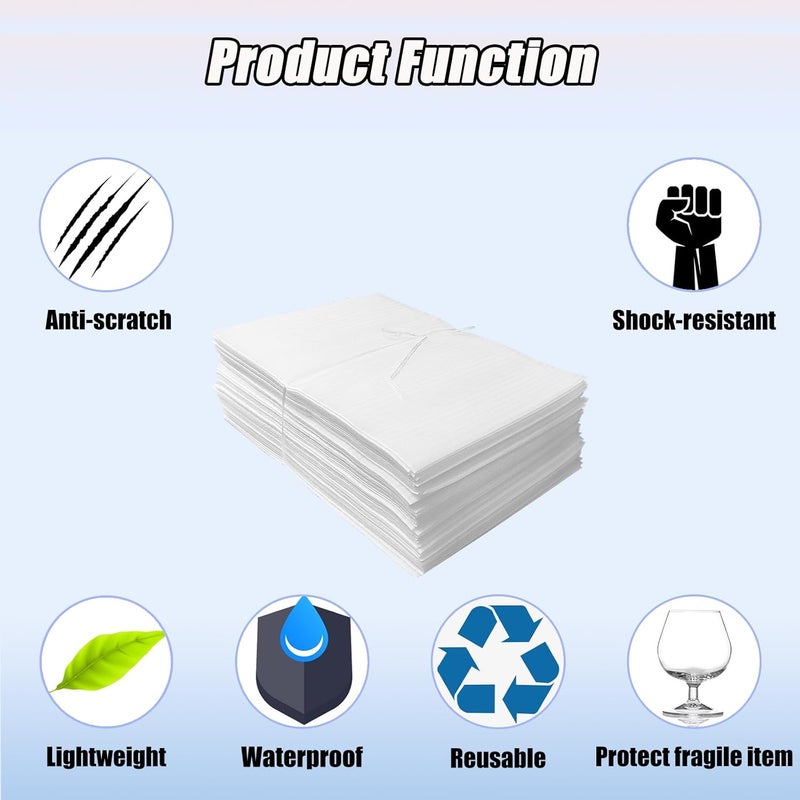 XHMAXE 100PCS Cushioning Foam Pouche, 6x8Inch Packing Pouche Packing Supplies for Moving and Storing, Foam Pouches for Small Fragile Items/Small Electronic Products/Cosmetic Products/Jewelry/Glasses/Cups. - Image 5